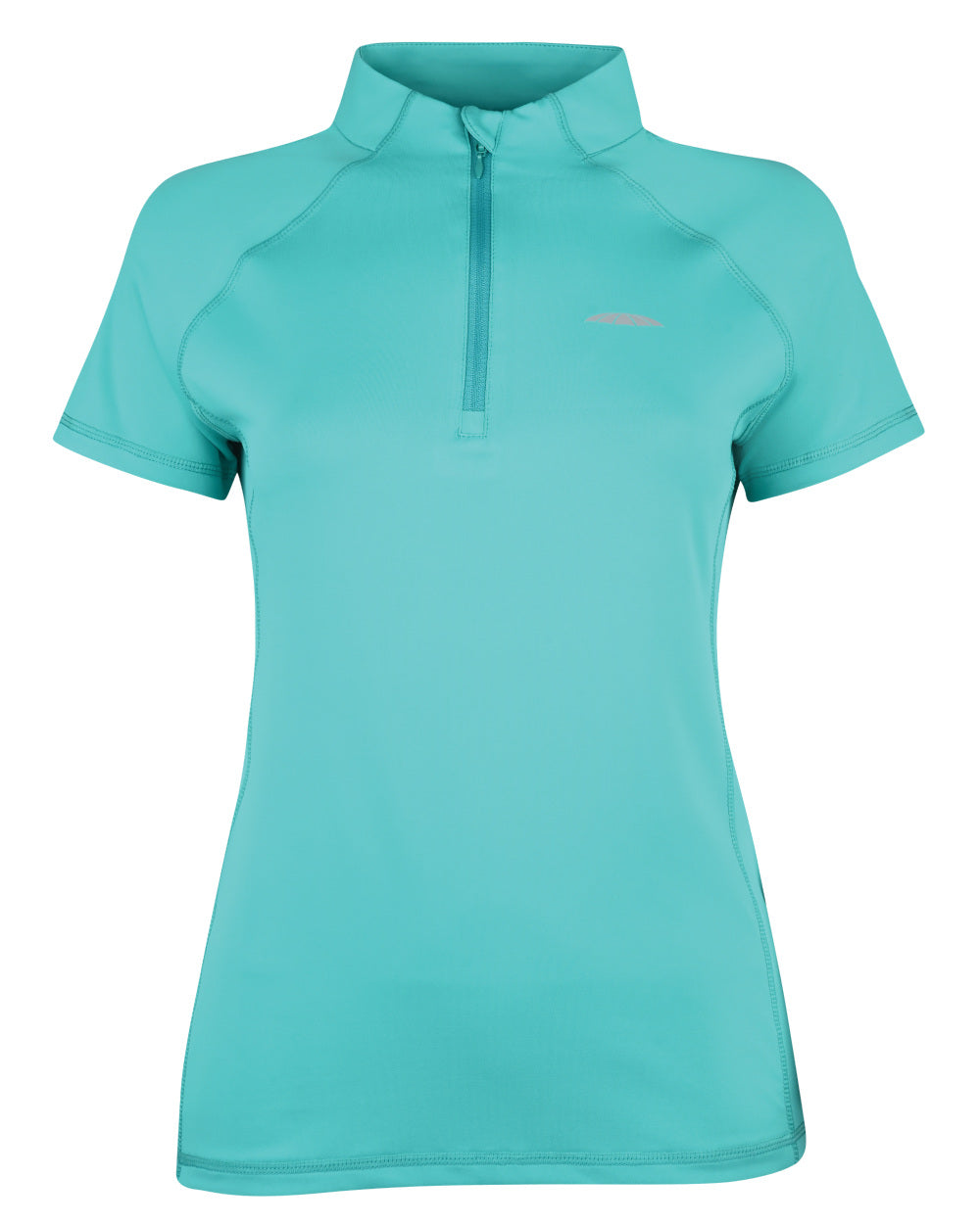 Turquoise Coloured WeatherBeeta Prime Short Sleeve Top On A White Background