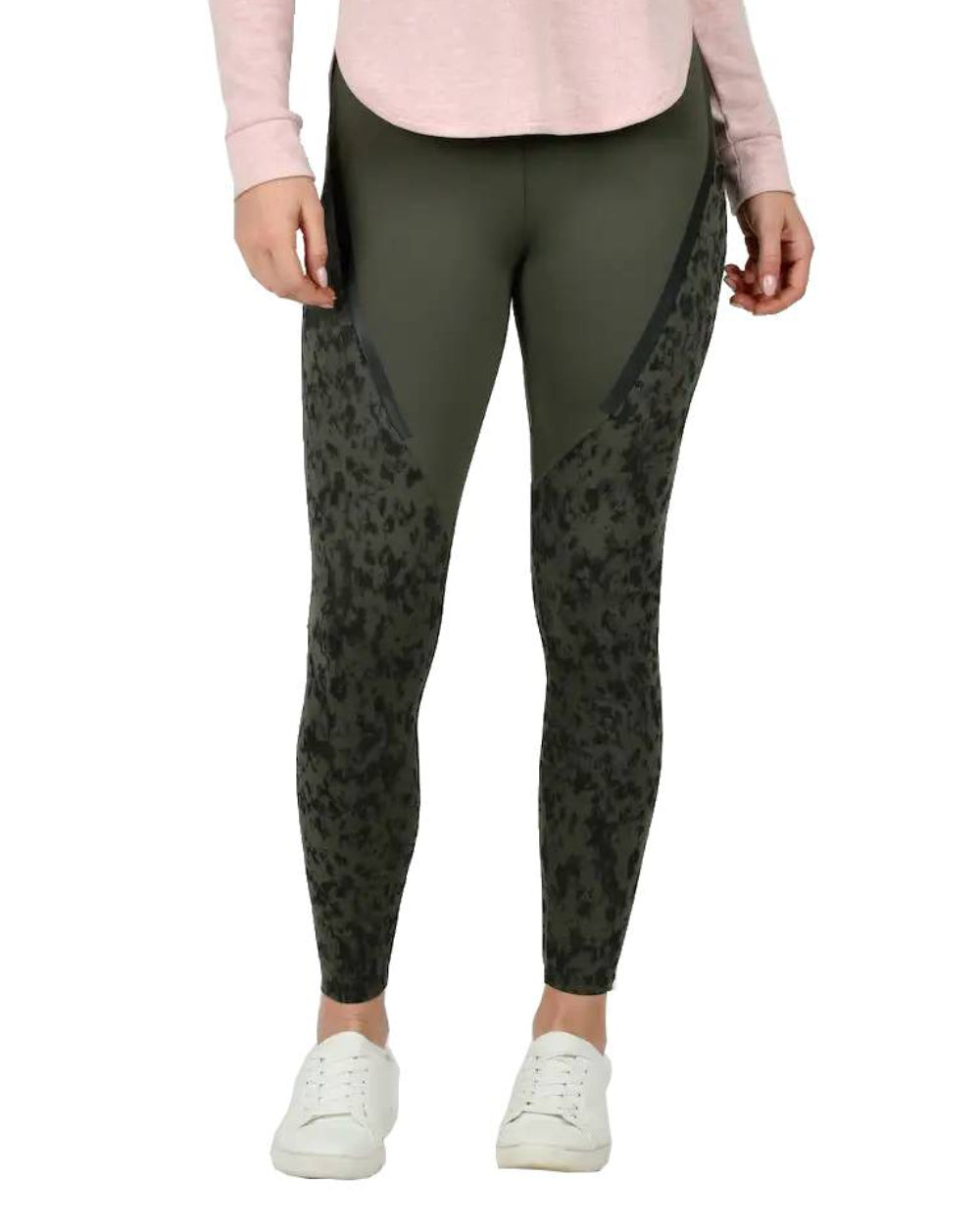 Dark Olive Camo Print Coloured WeatherBeeta Toulon Lifestyle Tights On A White Background