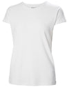 White coloured Helly Hansen womens crewline quick dry top on white background #colour_white