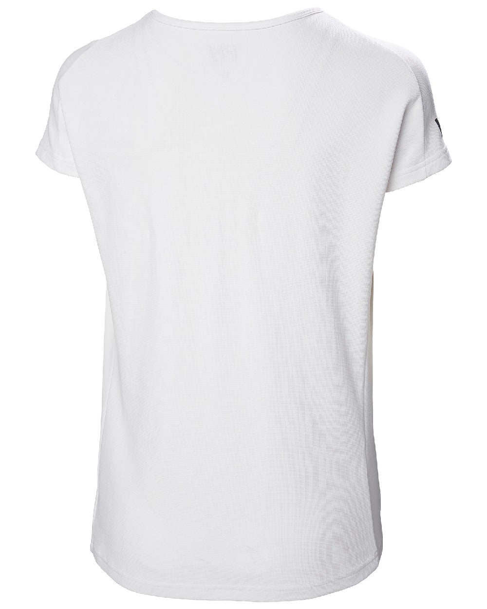 White coloured Helly Hansen womens crewline quick dry top on white background