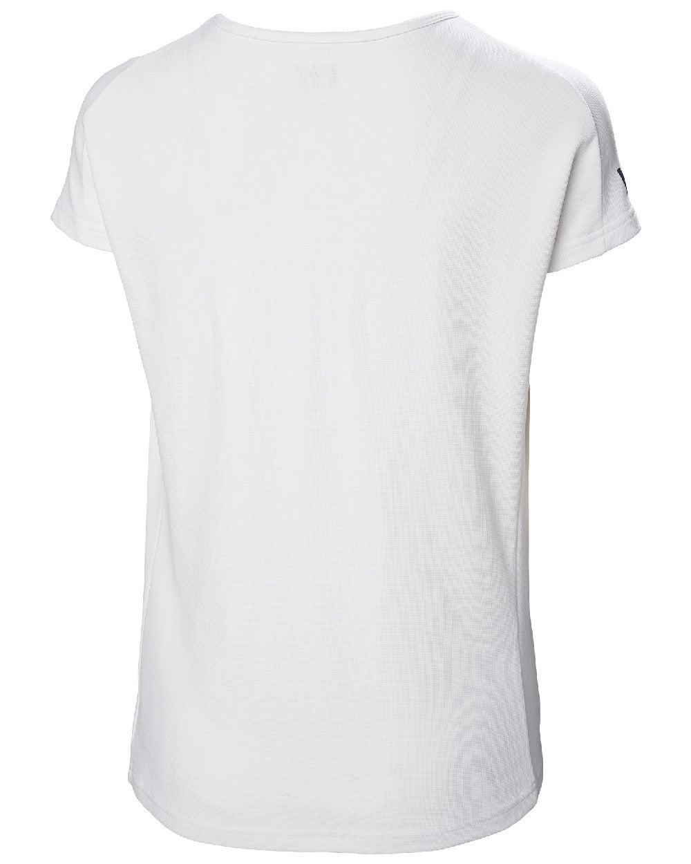 White coloured Helly Hansen womens crewline quick dry top on white background 