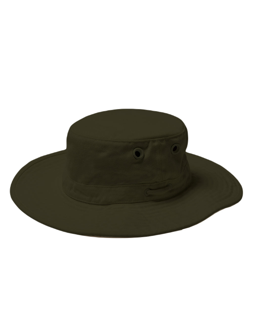 Dark Pine Coloured Tilley Hat Wide Brim Wanderer On A White Background