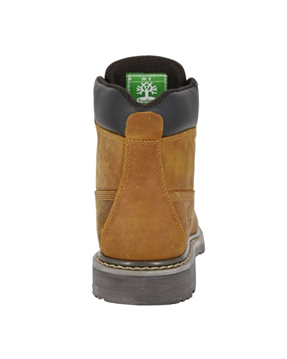 Light Brown Coloured Woodland 6 Eye Padded Utility Work Boots On A White Background