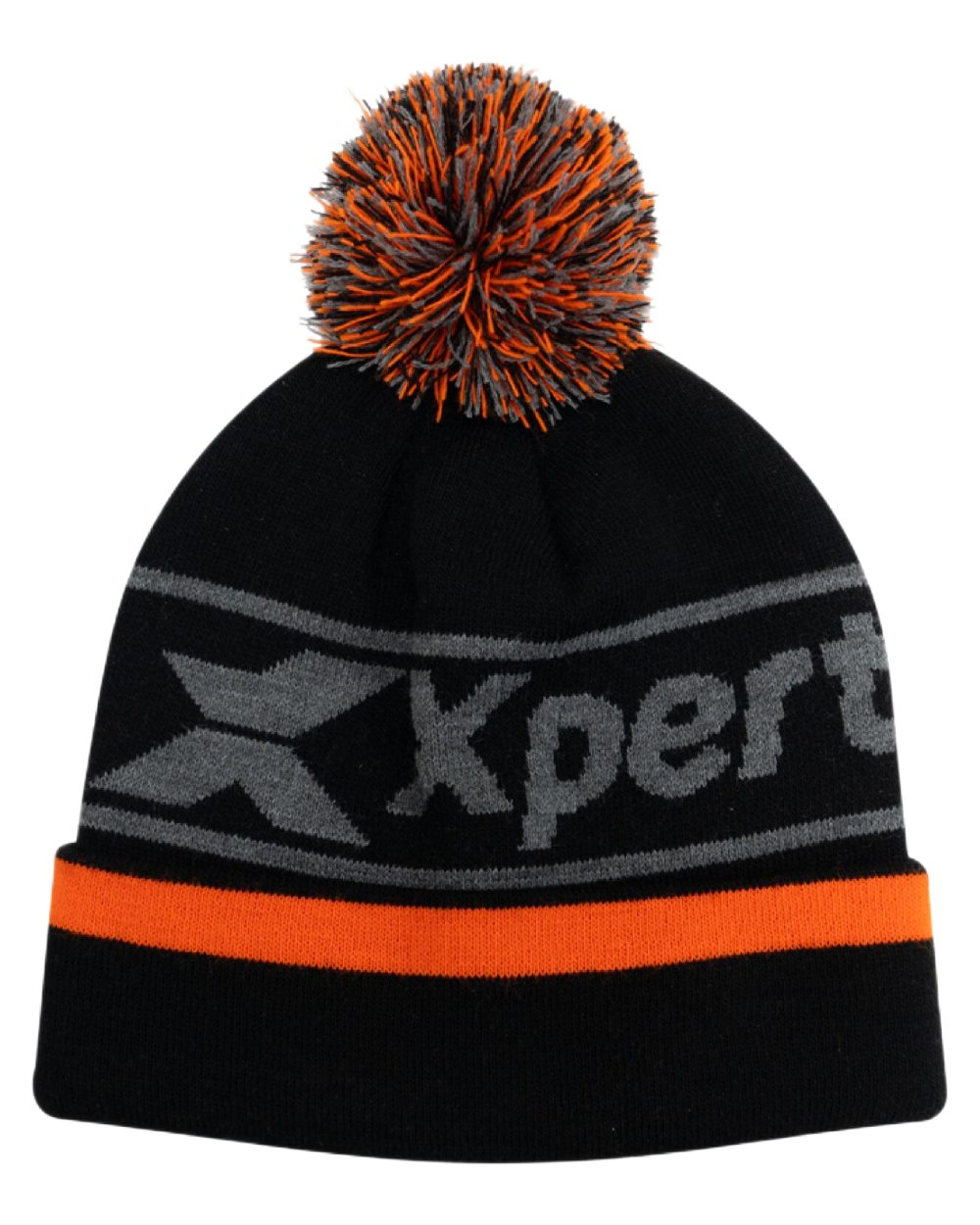 Black Coloured Xpert Children Pom Pom Beanie Hat on White Background