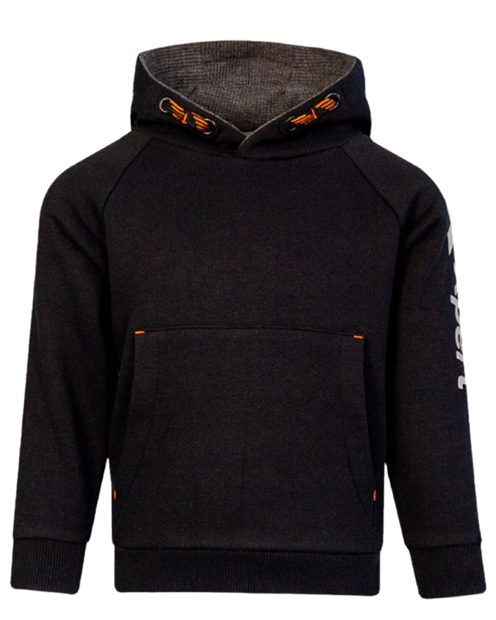 Black Coloured Xpert Childrens Pro Pullover Hoodie on White Background