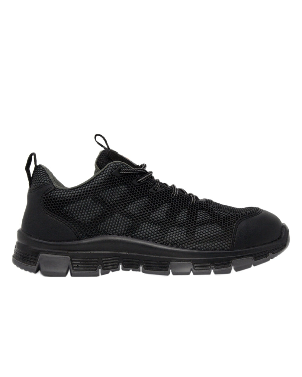 Black Grey Coloured Xpert Mens Charge S3L Safety Trainers on White
Background