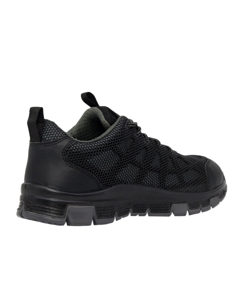 Black Grey Coloured Xpert Mens Charge S3L Safety Trainers on White
Background