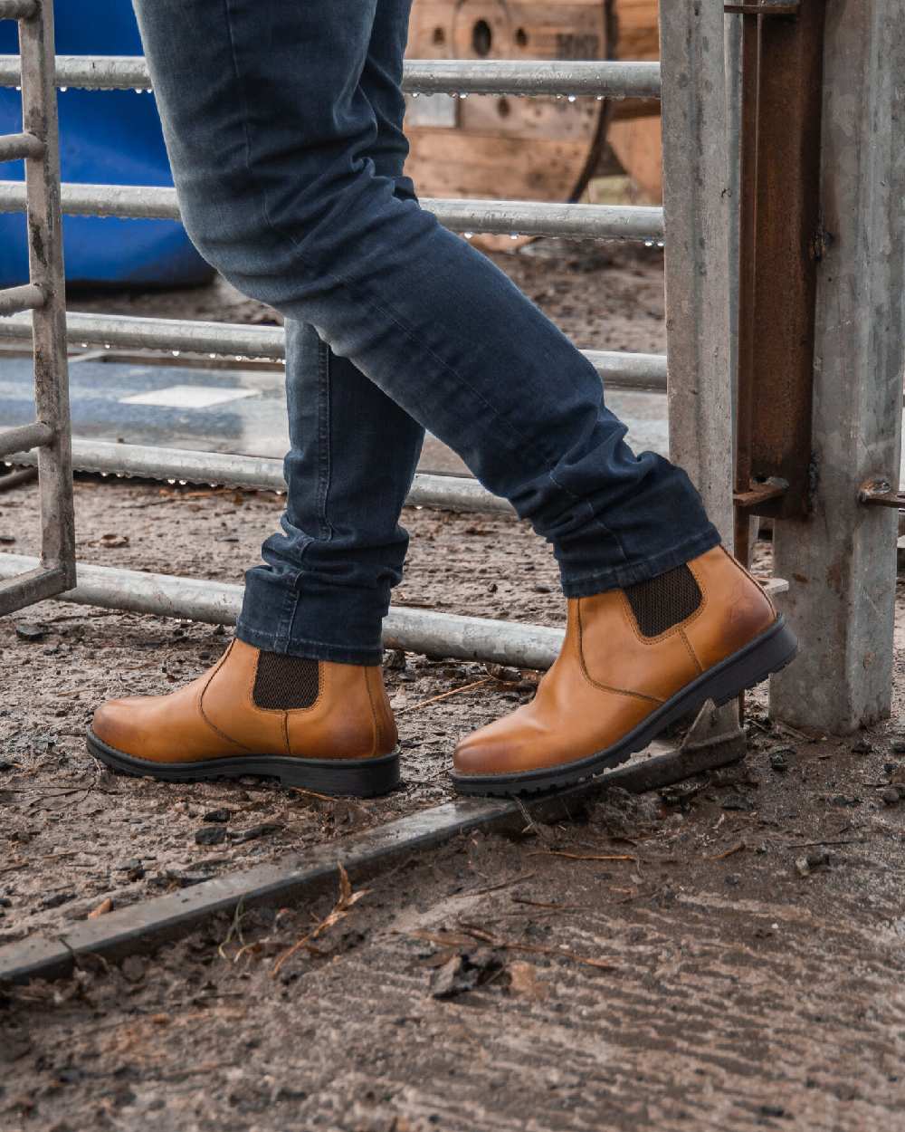 Burnished Tan Coloured Xpert Mens Heritage Saddler Dealer Boots on
Outdoor Background
