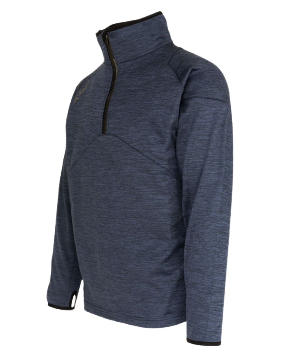 Navy Coloured Xpert Mens Pro Half Zip Tech Fleece on White Background