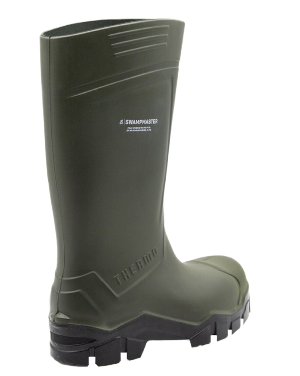 Green Coloured Xpert Mens Swampmaster Pro Thermo S5 Safety Wellingtons on White Background