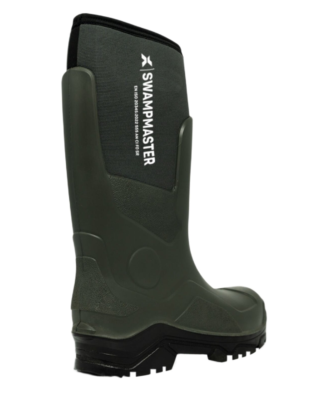 Green Coloured Xpert Mens Swampmaster Pro Trapper Wellingtons on White Background