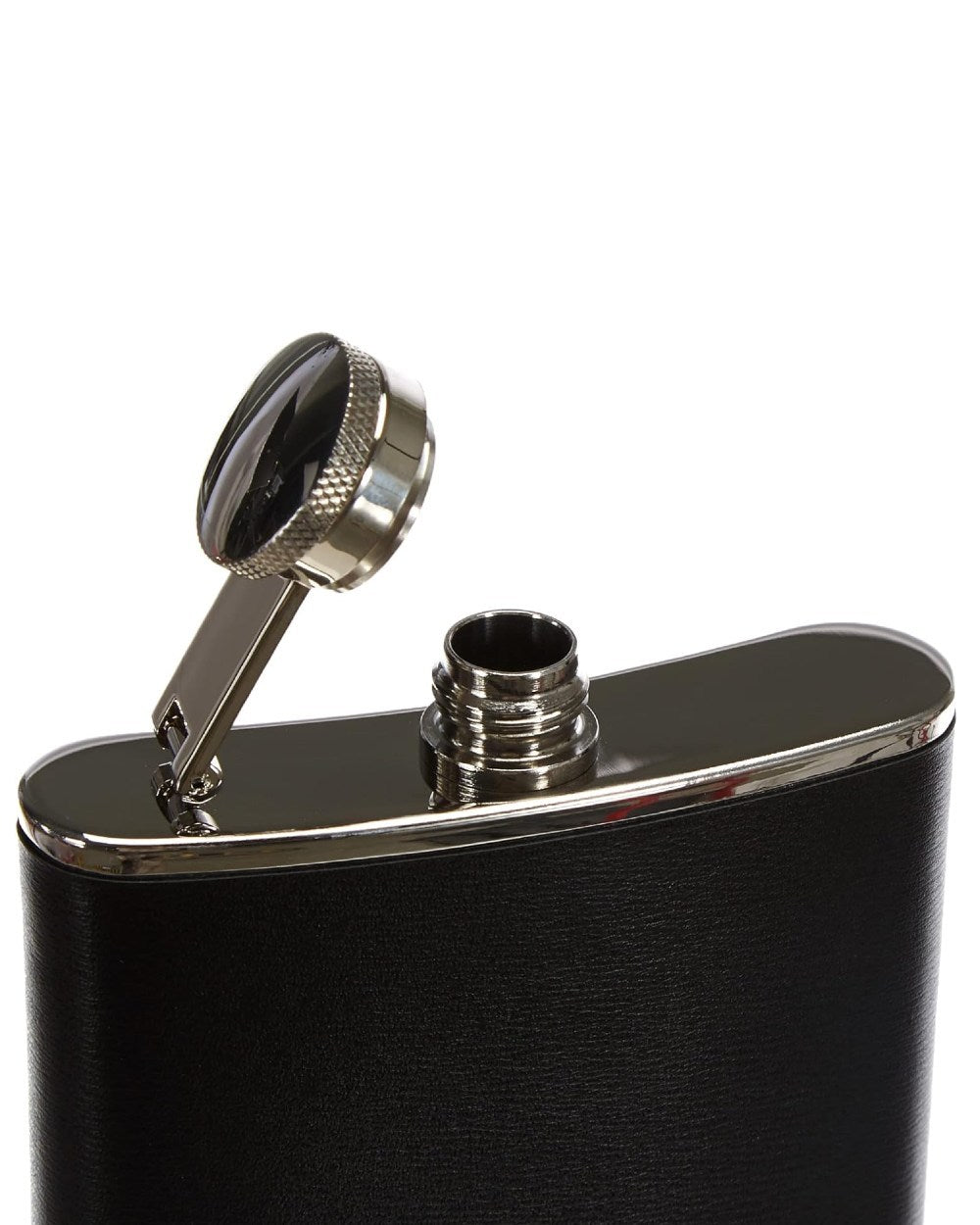 Zippo Leather Wrapped Hip Flask On A White Background
