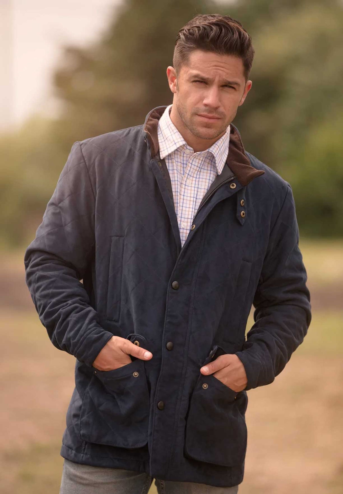 Navy Alan Paine Felwell Quilted Jacket