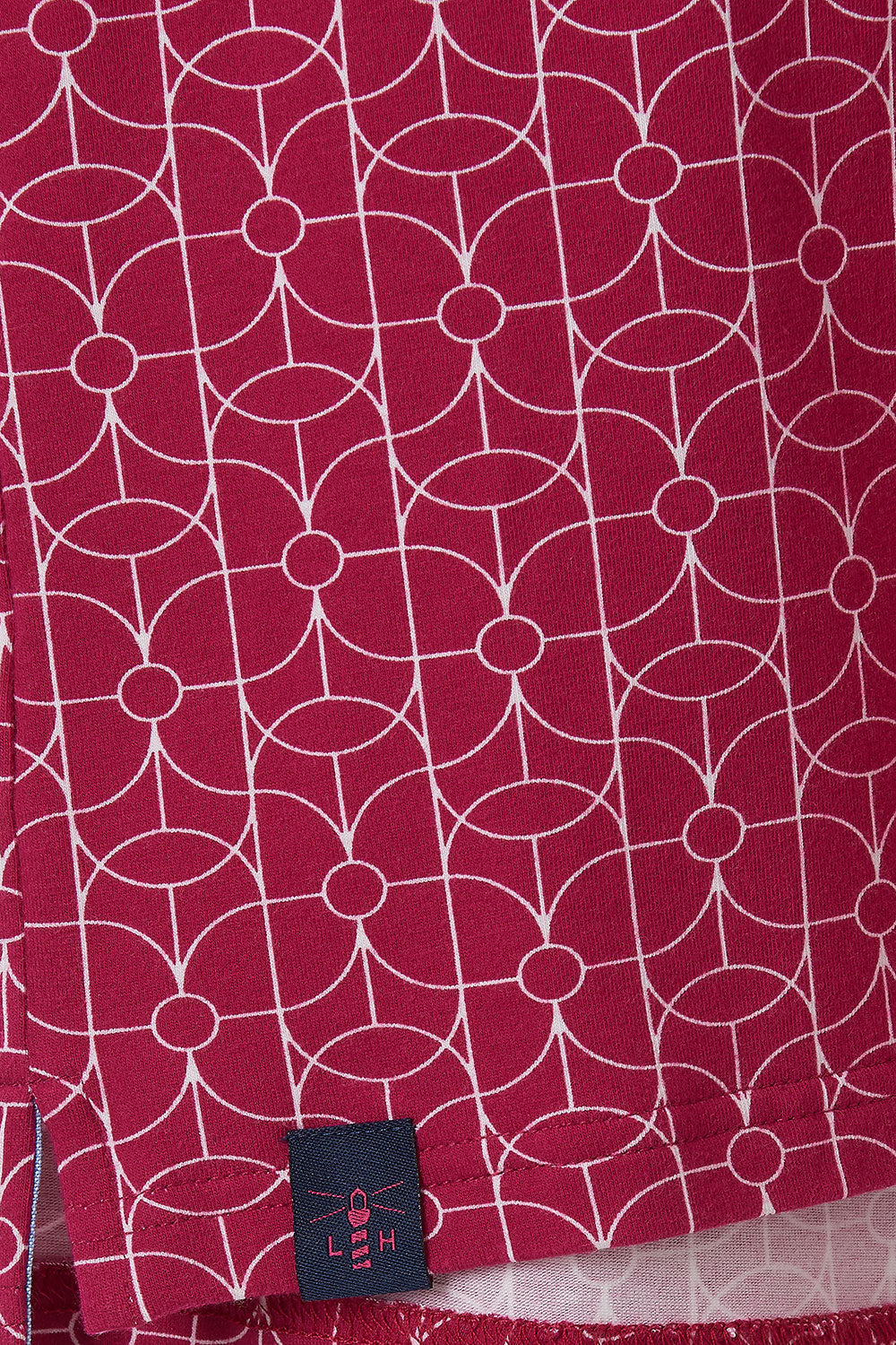 Lighthouse Ariana Ladies Top | Raspberry Geo Print