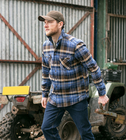 Blue Brown Check Quality Countrysport Flannel Shirt by Hoggs of Fife 