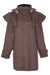 front view brown Ladies' Three-Quarter Length Waterproof Coat Windsor #colour_brown