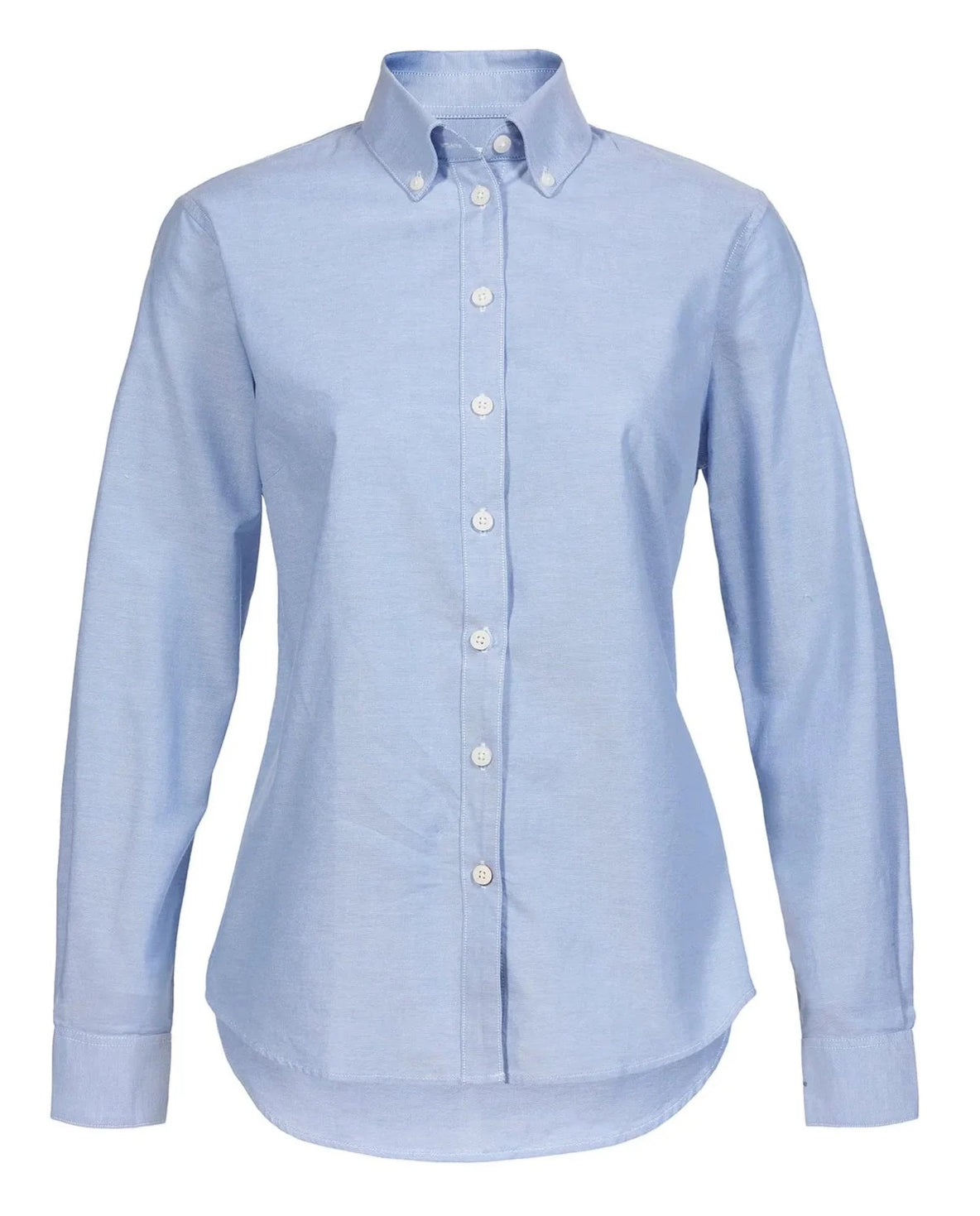 Musto Womens Essential Long Sleeve Oxford Shirt in Pale Blue  