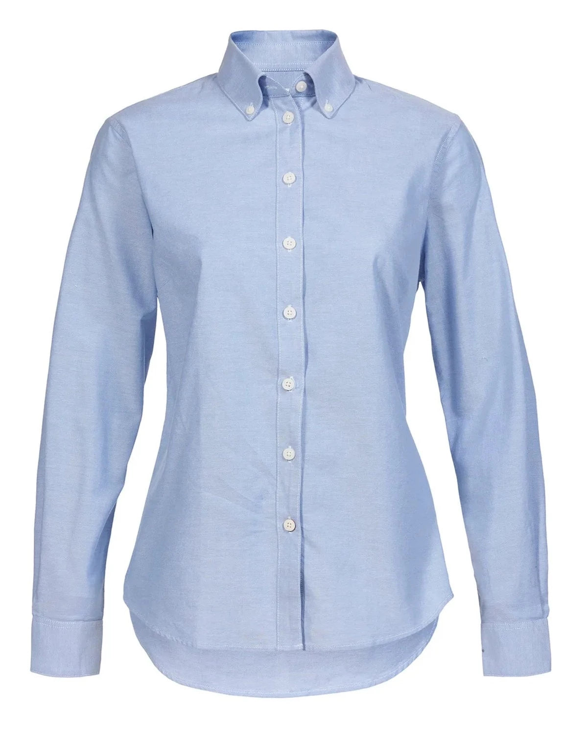 Musto Womens Essential Long Sleeve Oxford Shirt in Pale Blue