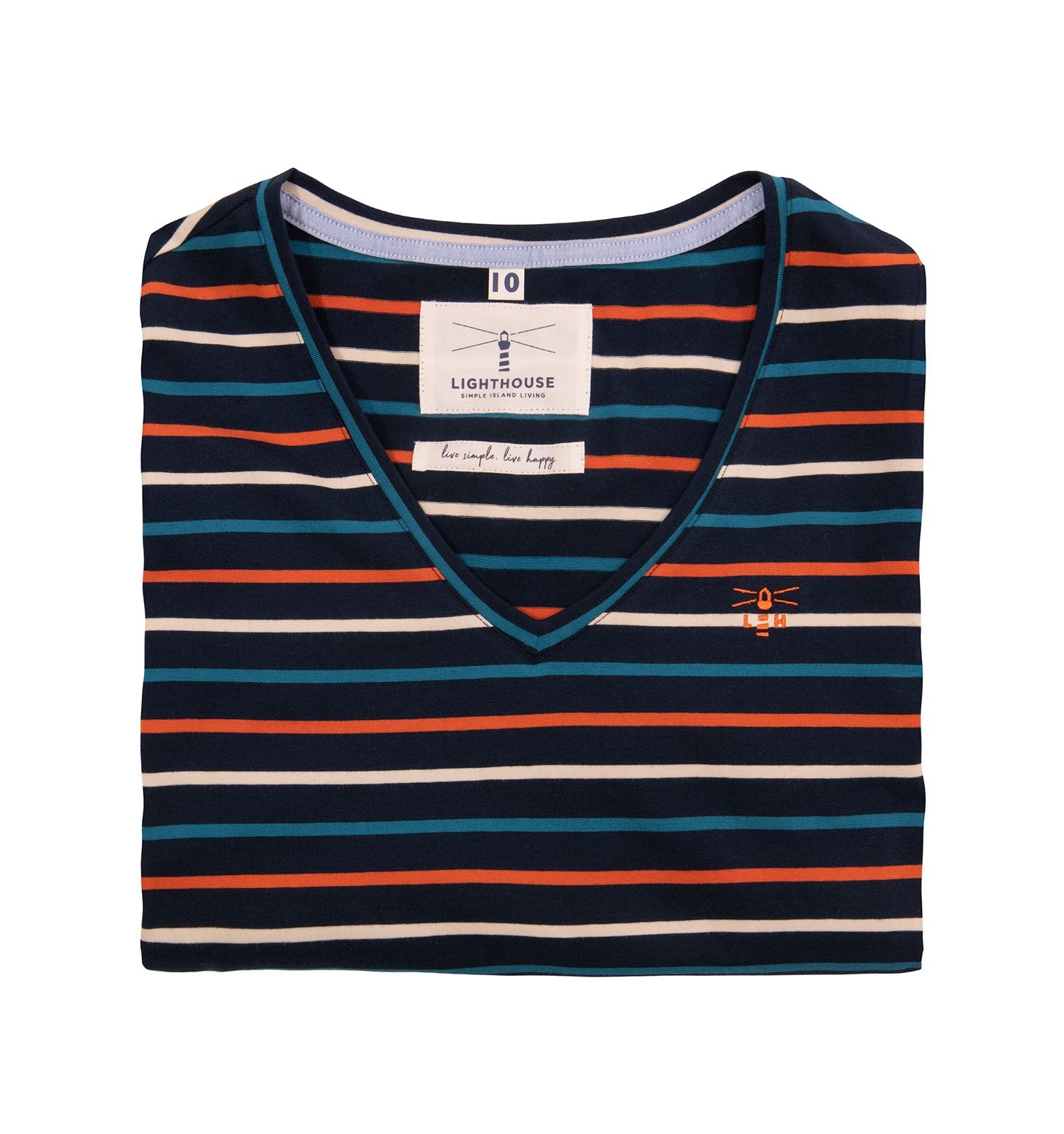 Burnt orange stripe Lighthouse Ariana Ladies Top