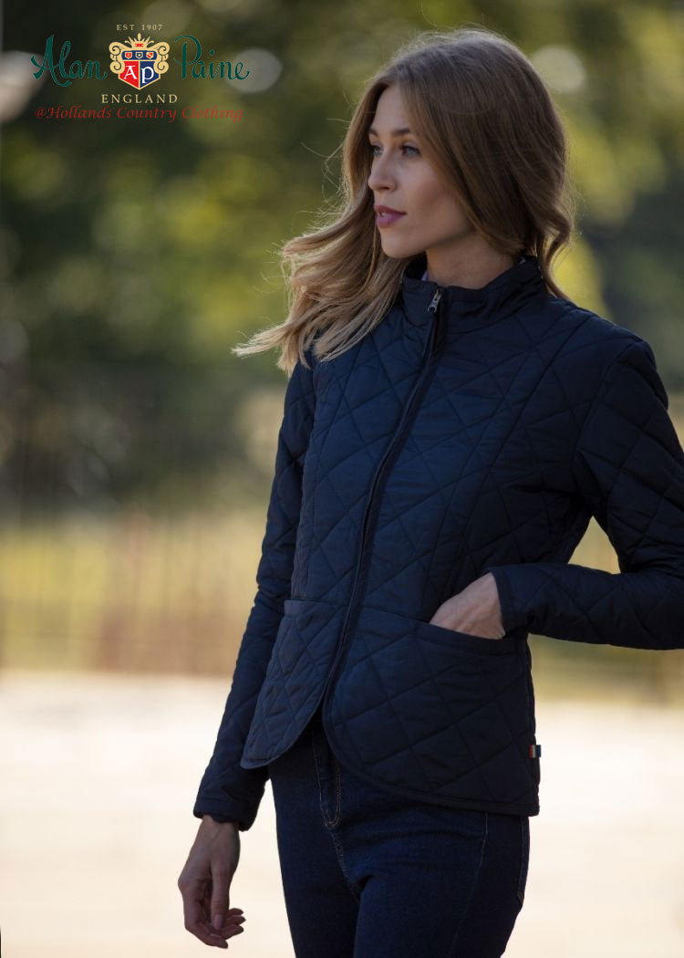 Woman wears Alan Paine Surrey Quilted Jacket