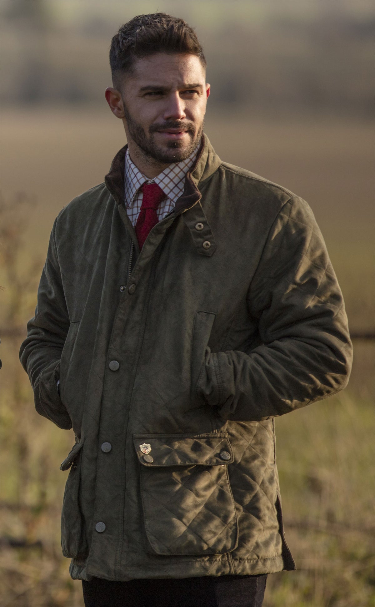 Classic fit, water repellent quilted jacket,