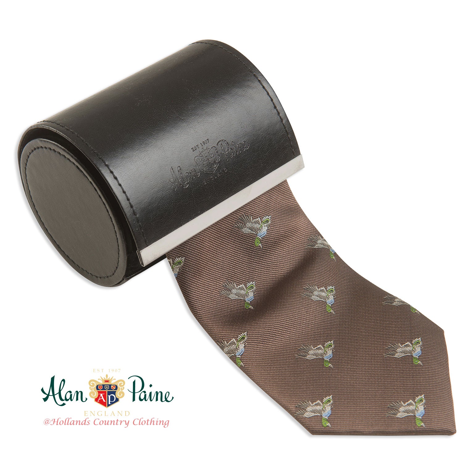 brownAlan Paine Ripon Silk Tie | Ducks