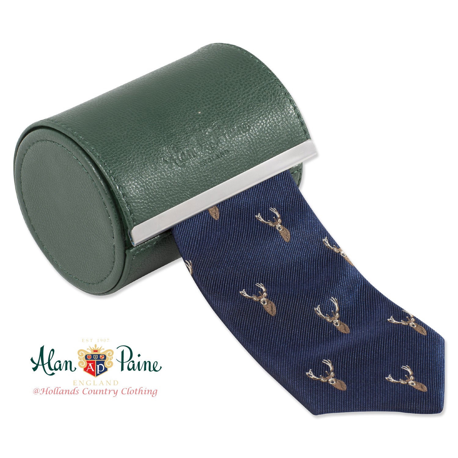 navy Alan Paine Ripon Silk Tie | Stag&