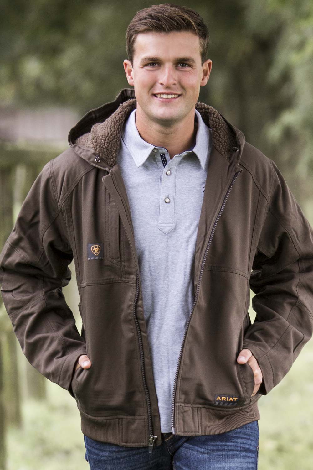 Ariat Medal Polo Shirt In Heather Grey