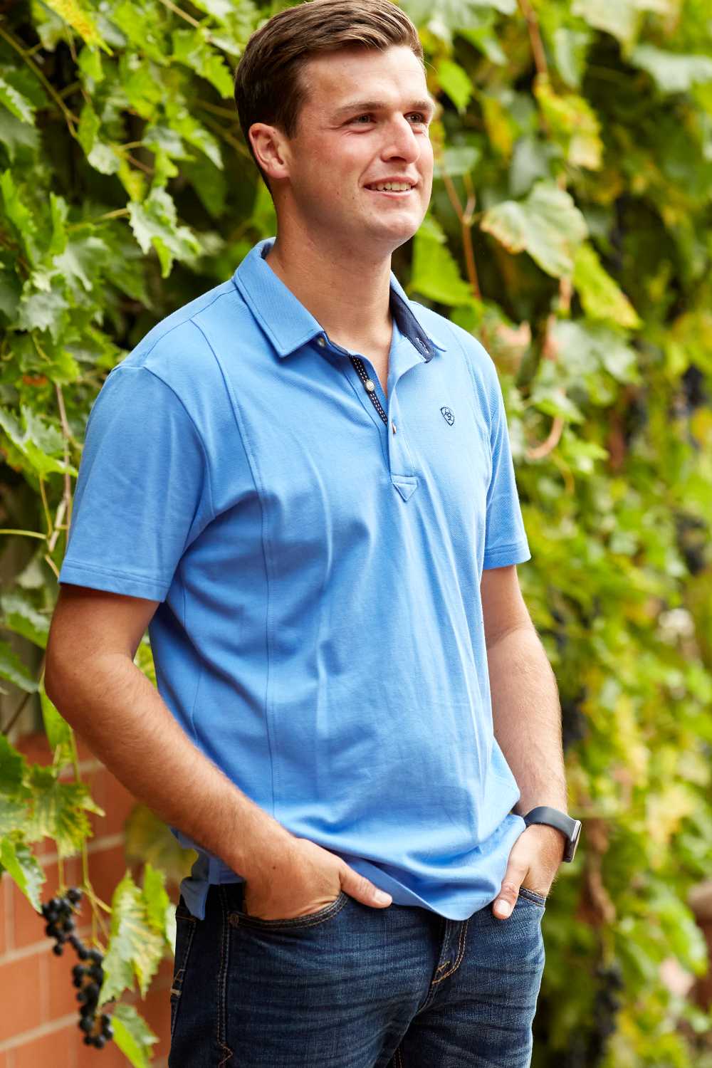 Ariat Medal Polo Shirt in Reykjavik Blue