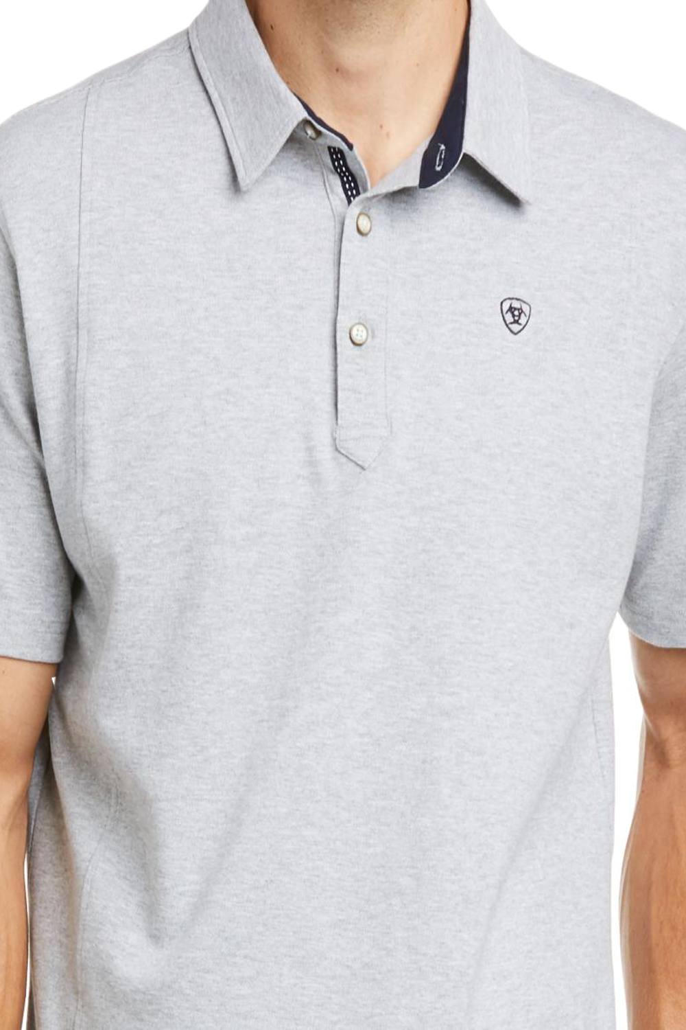 Ariat Medal Polo Shirt In Heather Grey