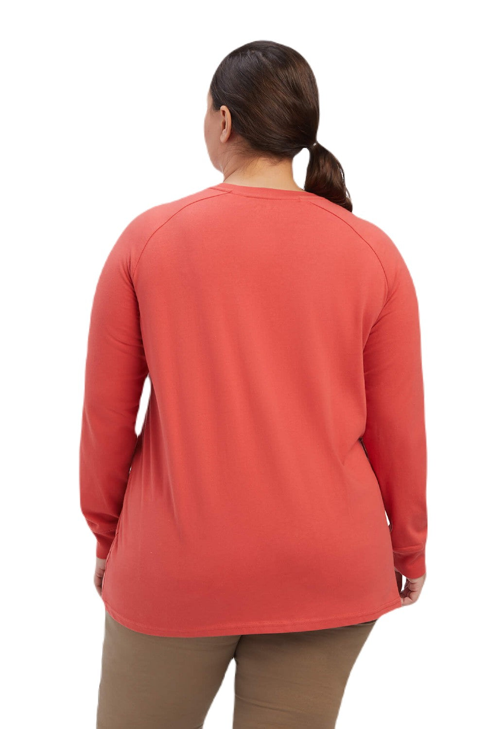 Ariat Rebar Ladies CottonStrong Block T-Shirt in Baked Apple/True Navy