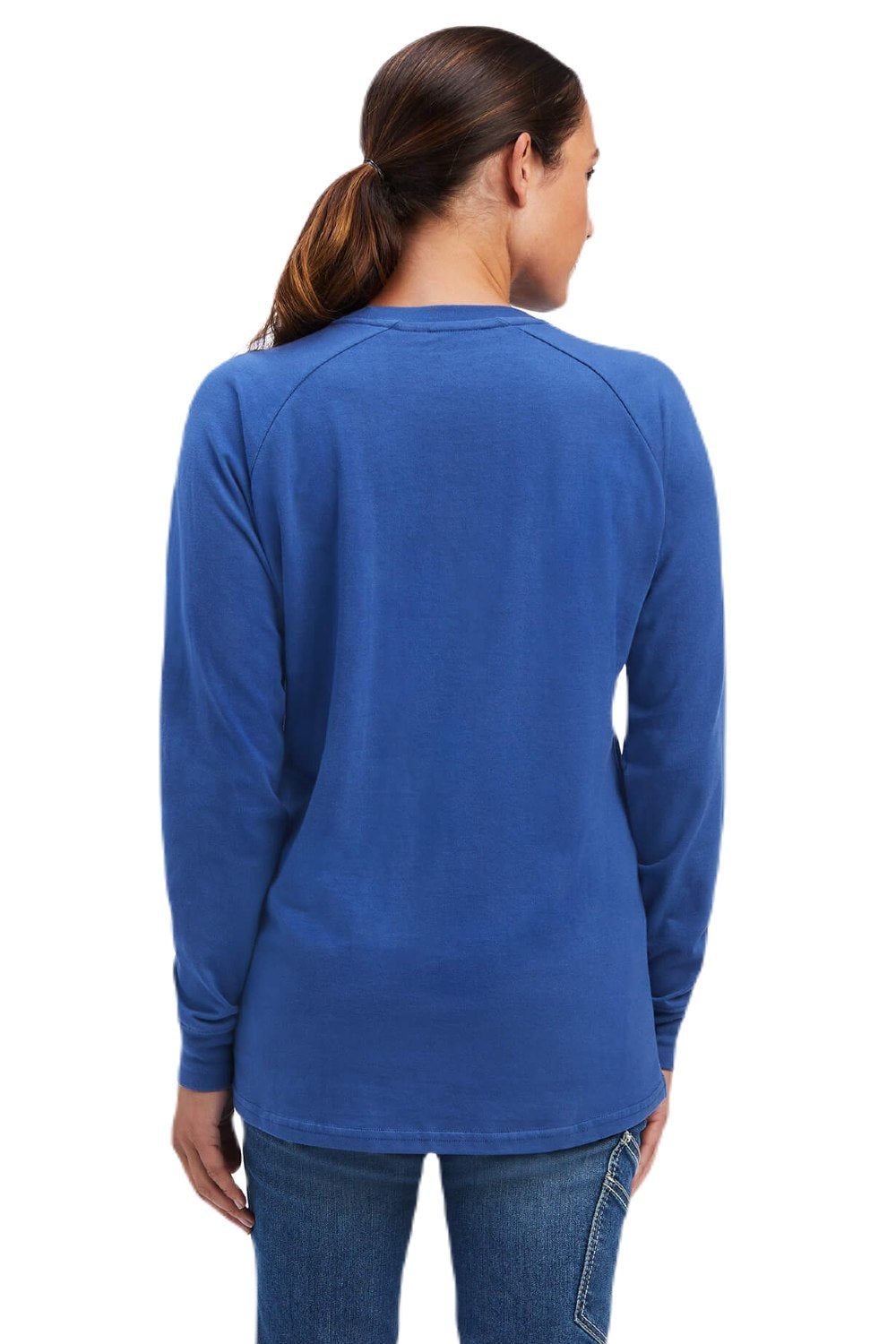 Ariat Rebar Ladies CottonStrong Block T-Shirt in True Navy/Alloy