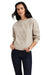 Ariat Women's Winter Quarter Sweater- Oatmeal Heather #colour_oatmeal-heather