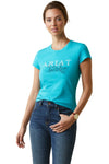 Ariat Womens Toile Dogs T-Shirt #colour_viridian-green