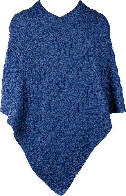 Blue Super Soft Merino Shoulder Cape by Aran Woollen Mills