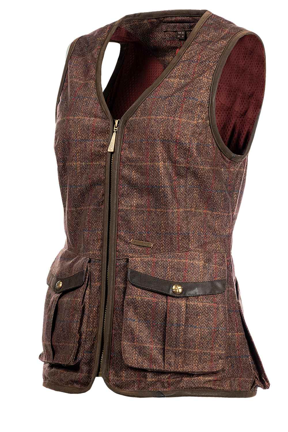 Baleno Womens Kenwood Shooting Vest in Check Brown 