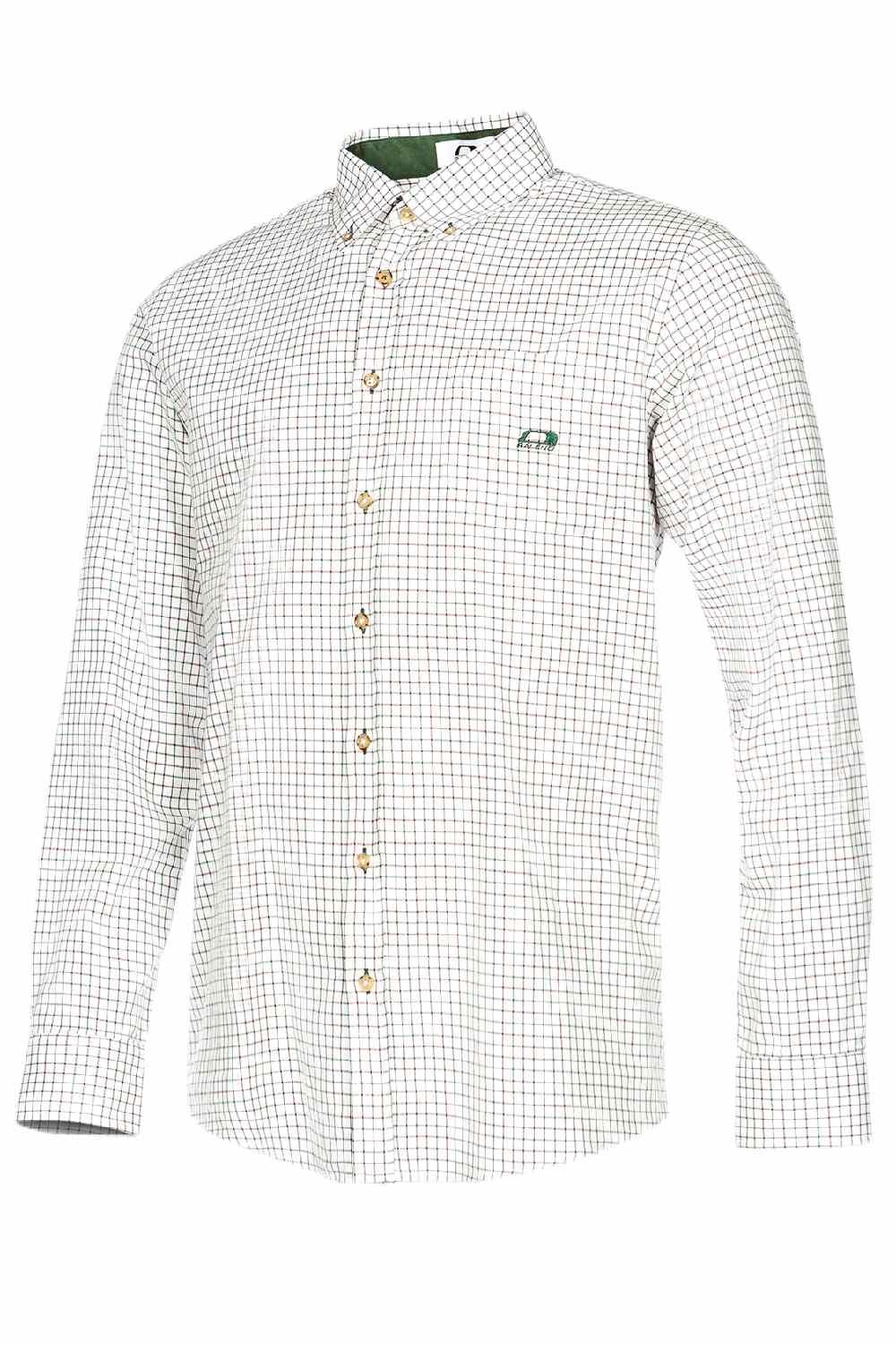 Baleno Mens Berkley Shirt in Small Check Green/Brown