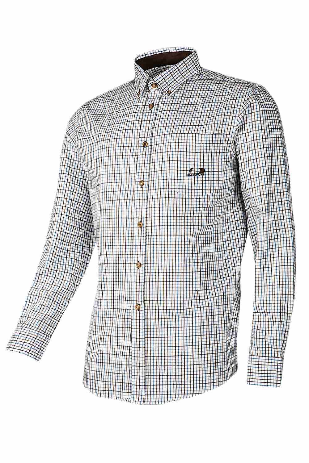 Baleno Mens Berkley Shirt in Check Sand/Blue