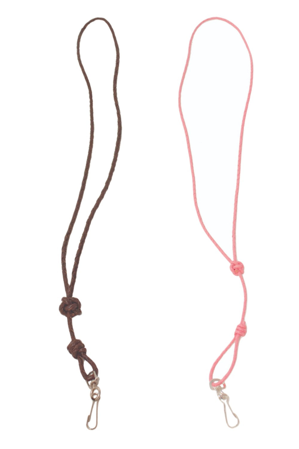 Bisley Plaited Leather Lanyard In Brown and Pink