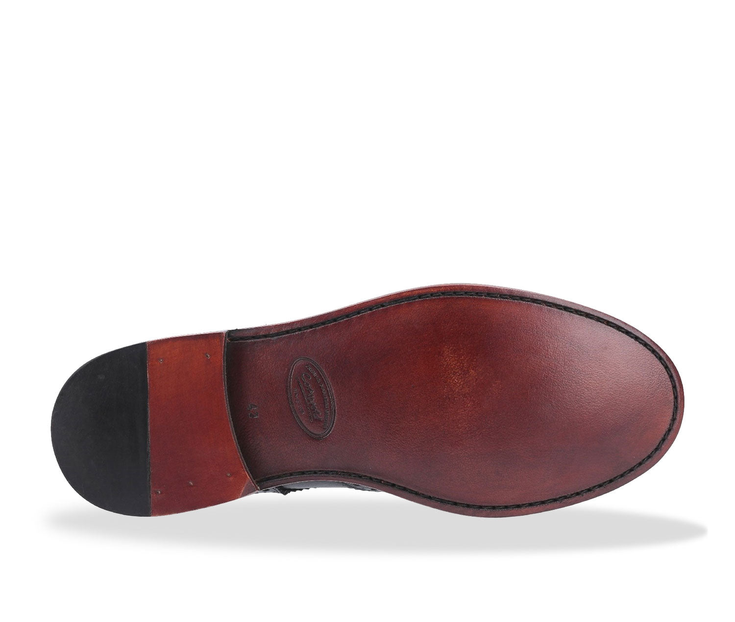 sole view black leather lace up brogue