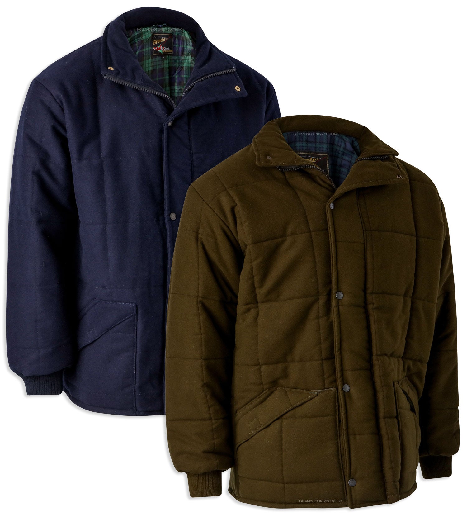 Bronte Quilted Moleskin Jacket | Green and Navy