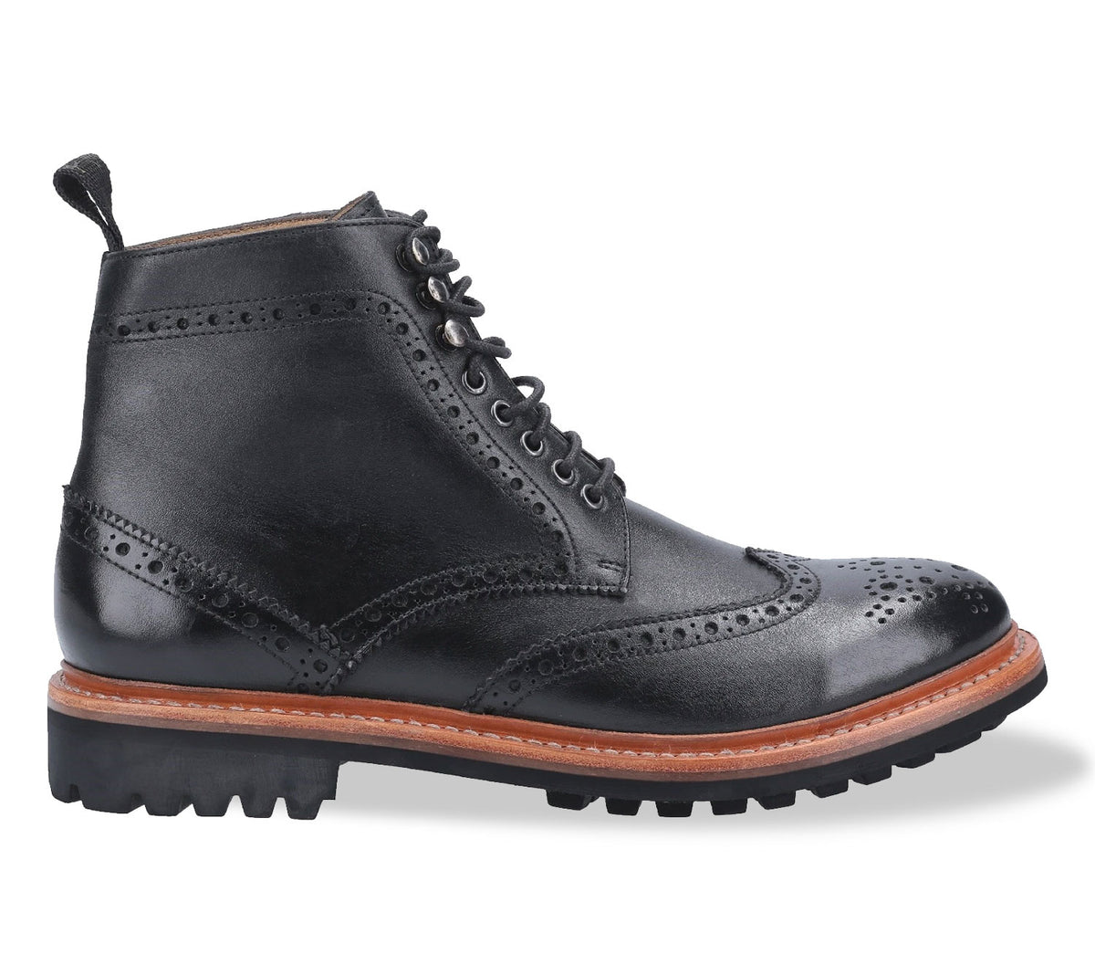 Black Cotswold Rissington Commando Brogue Boot
