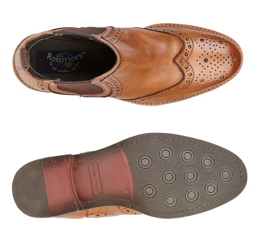 Leather upper studded sole Roamers Leather Upper Brogue Dealer Boot