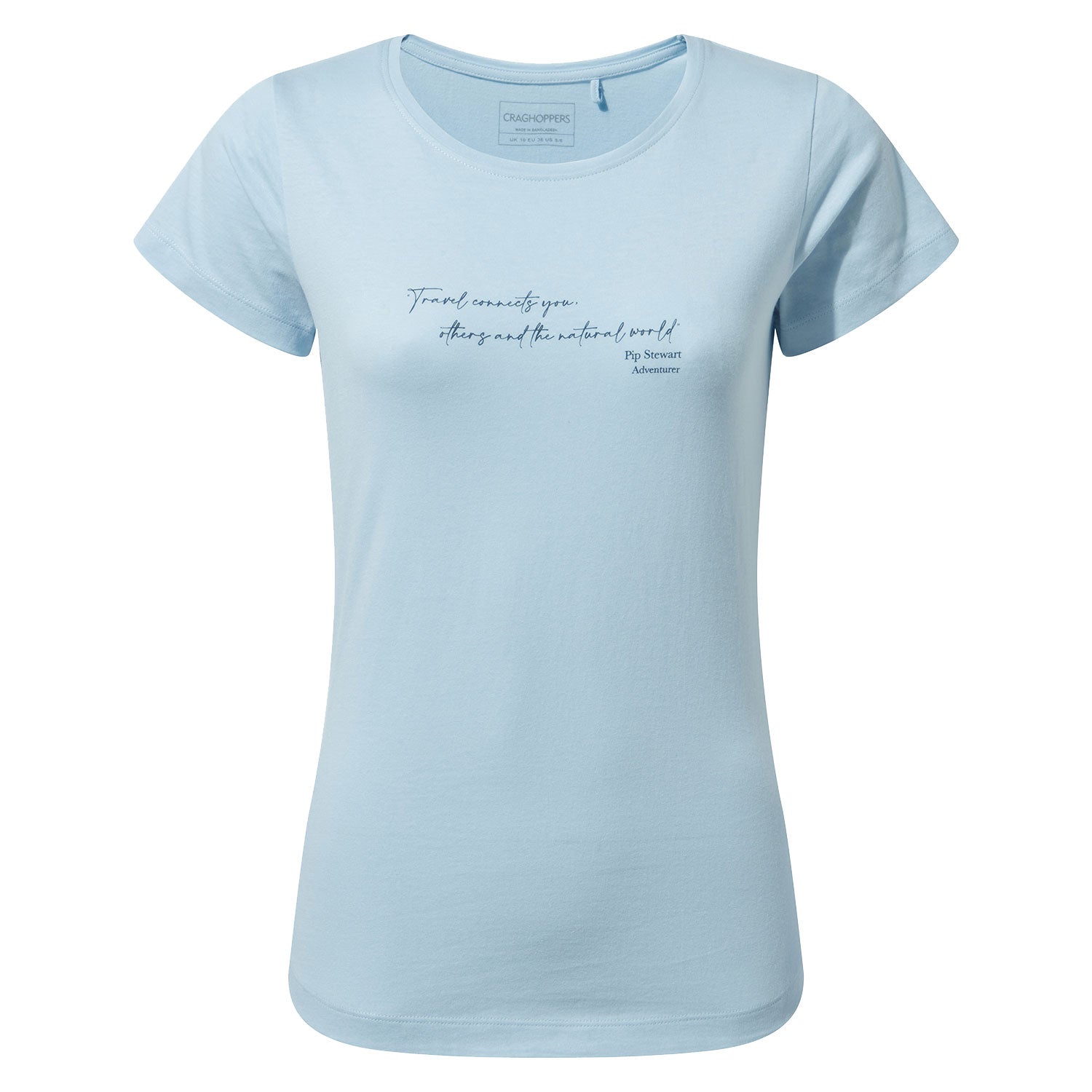 Harbour Blue Quote Craghoppers Miri Short Sleeve T-Shirt on white background