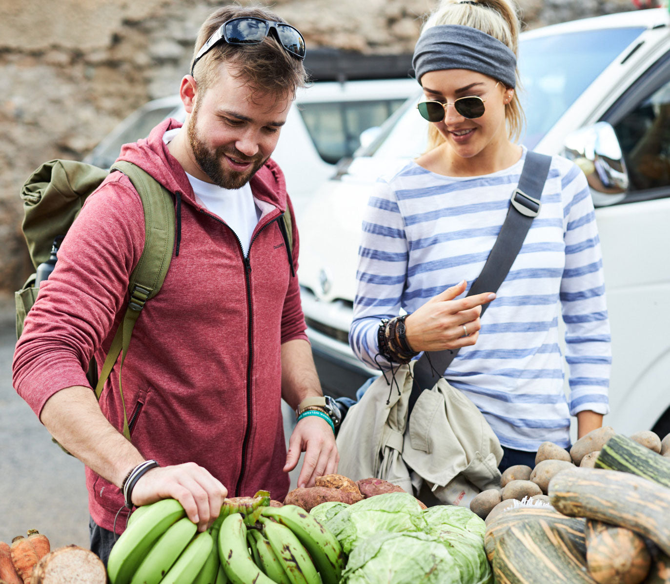 Paradise Blue Stripe coloured Craghoppers NosiLife Erin Ladies L/S Top on street background