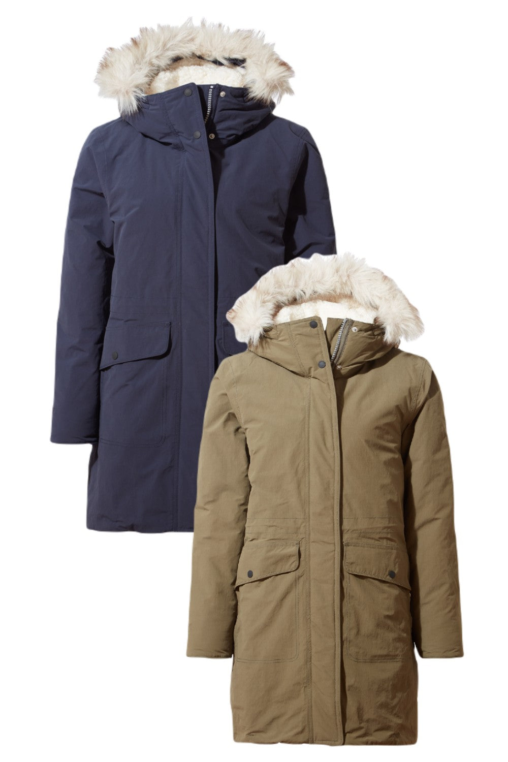 Craghoppers Lundale Waterproof Jacket in Blue Navy and Wild Olive