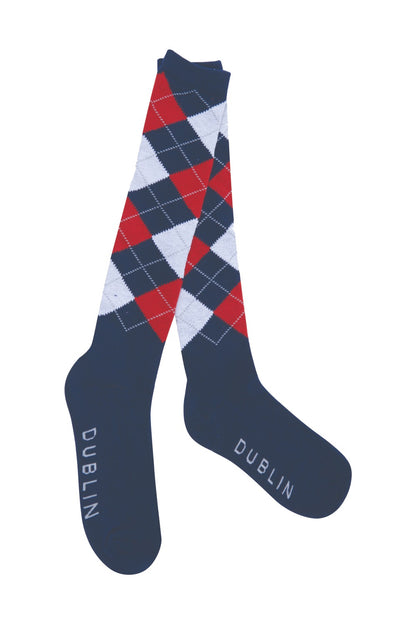 Dublin Argyle Socks- Navy/Red/White 