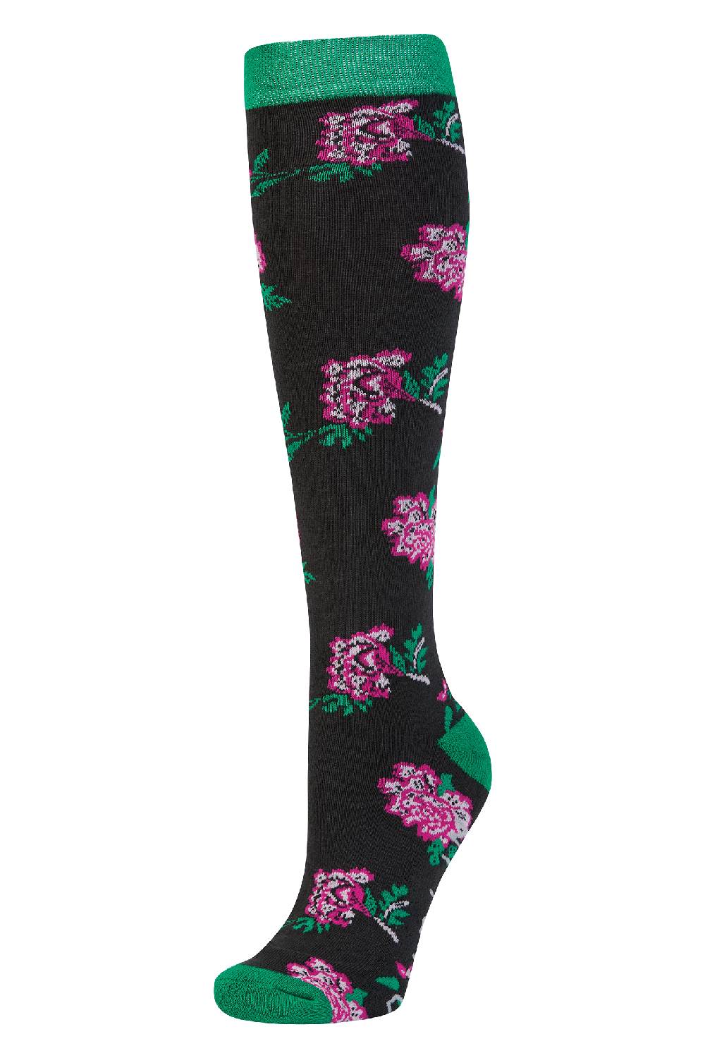 Dublin Single Pack Socks- EMERALD FLOWERS