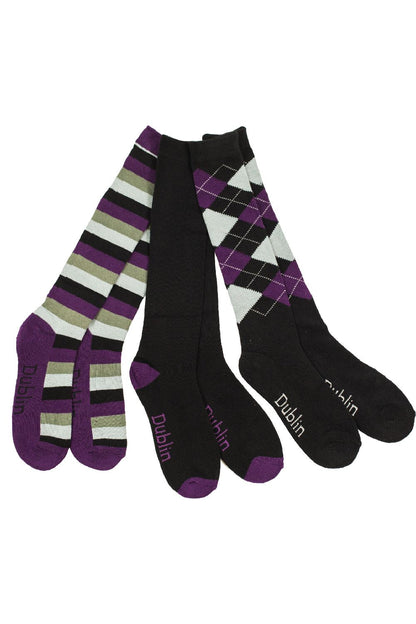 Dublin 3 Pack Socks- Purple 