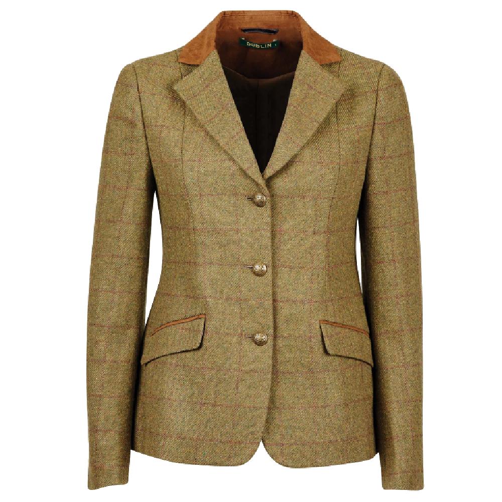 Dublin Childrens Albany Tweed Suede Collar Tailored Jacket in Brown
